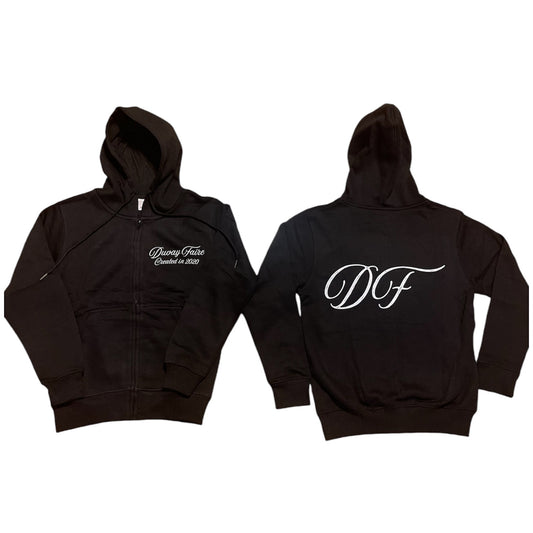 Black “Signature” Zip-up Hoodie