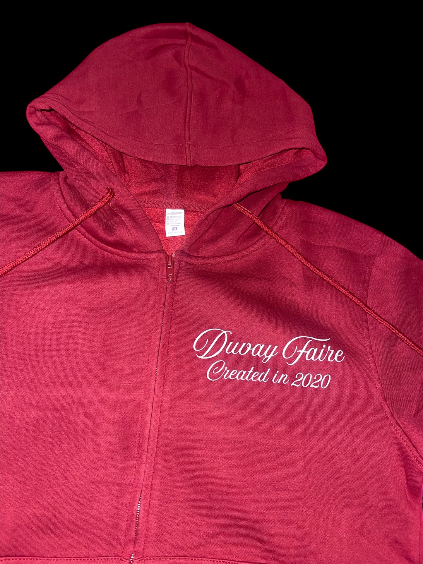 Burgundy “Signature” Zip-up Hoodie