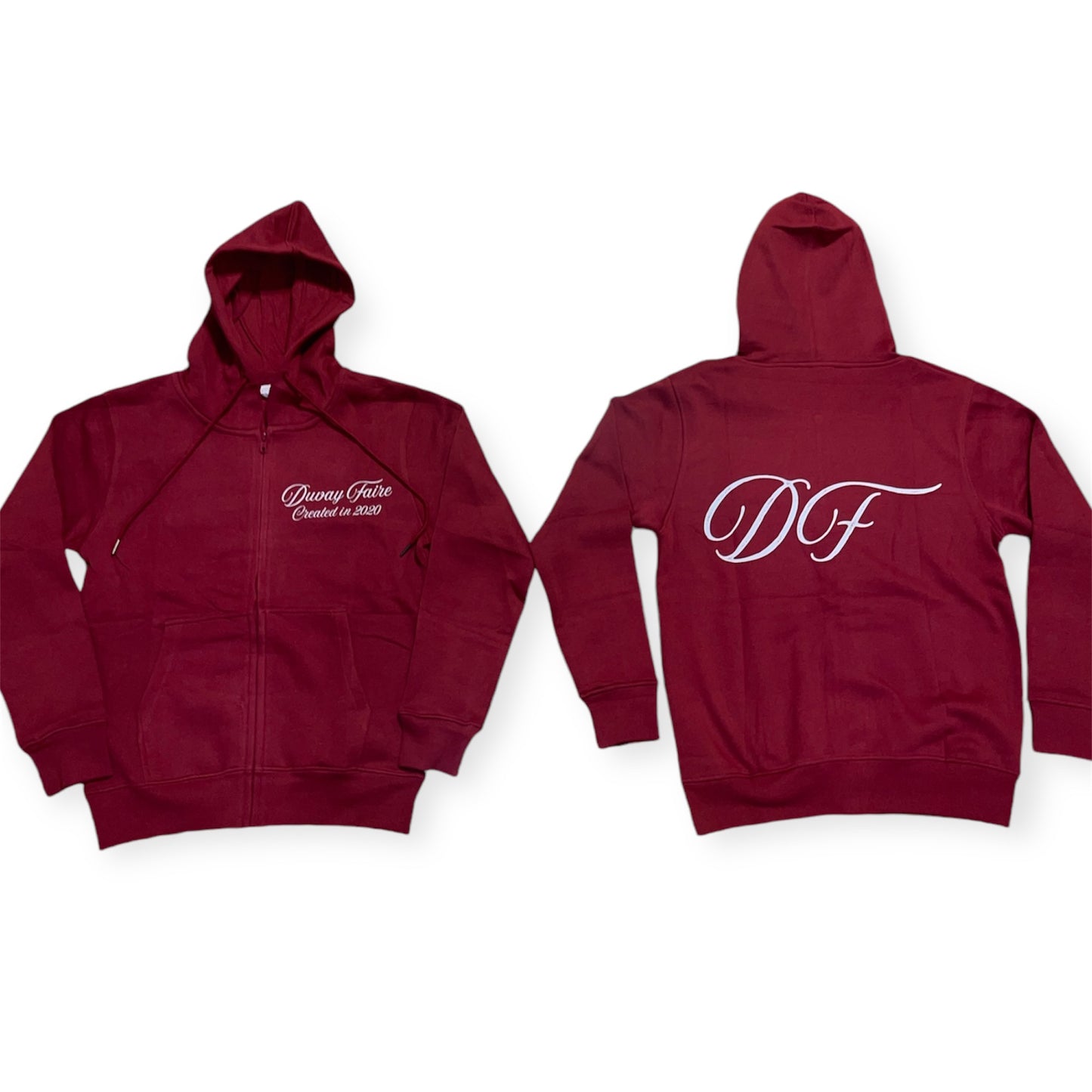 Burgundy “Signature” Zip-up Hoodie